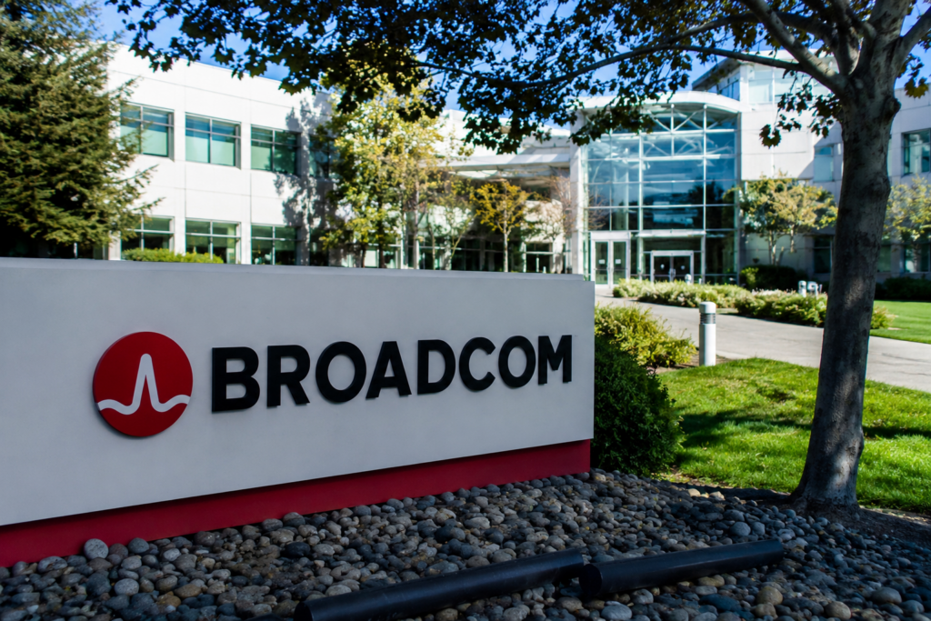 Broadcom logo outside its office
