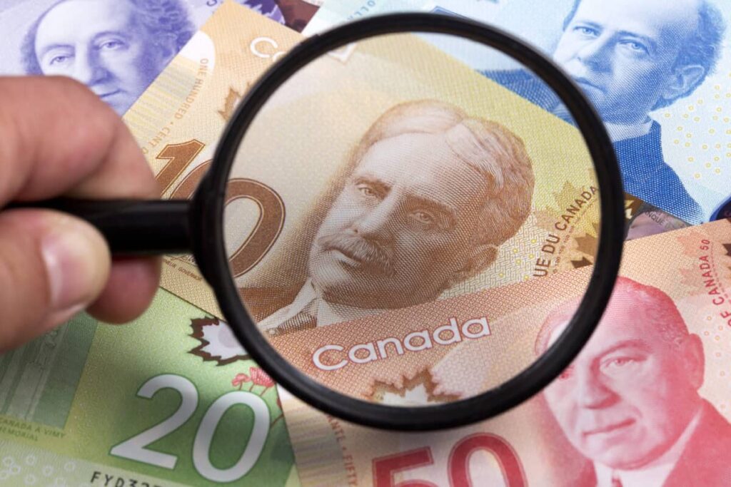 Canada’s Bank Watchdog Just Dropped Its Risk Outlook: This Dividend Stock Shrugs it Off Canadian dollars in a magnifying glass