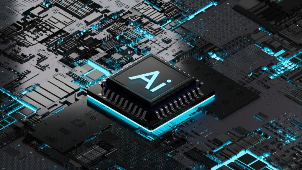 Down 28% in Less Than 24 Hours: What’s Going on With Intel Stock on Friday? chip glows with a blue AI
